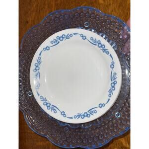 Set of 6 Corelle Corningware Blue Cornflower  Salad Plates 7.25"